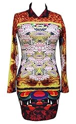 Polyester/Spandex Long Sleeves Ankle Length Full Length Ruched Stretchy Fitted General Print Jumpsuit/Mini Dress 