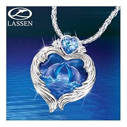 Christian Riese Lassen Moonlit Kiss Dolphin Art Pendant Necklace