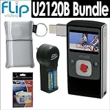 Flip Video U2120B UltraHD 120 Minute Digital Camcorder in Black + Accessory Kit