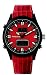 POLICE 'Mission' Gents  Black IP Ani - Digi Watch With Red Leather Strap
