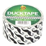 Buy 10yd 1.88 Mustache Duck Brand Printed Duct Tape--White Black by Duck