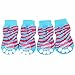Weixinbuy Pet Dog Cartoon Socks Knit Anti Slip Boots 4Pcs Light Blue X-Small