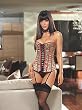 Leopard and Red Satin Reversible Corset