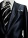 G. Fiorelli 2 Button Men's Suit Shiny Navy Blue with Hidden Pinstripes