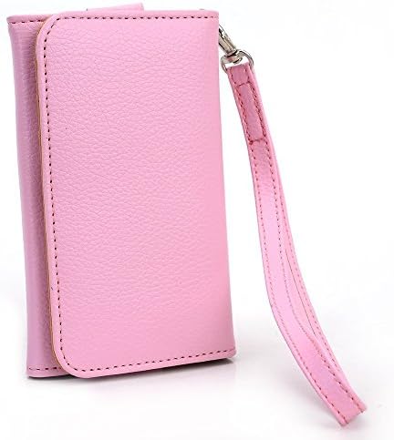 Samsung Brightside Mobile Phone Wallet Pink Clutch Carrying Cover Case Pouch with Bonus Mini Stylus Earphone Plug (Color & Style May Vary) + EnvyDeal Velcro Cable Tie