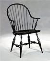 Chatham Furniture 6597A (Crackle Black) Antique Reproductions Bow Back Arm Chair