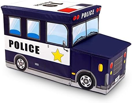 Driving Dream Collapsible Versatile Storage Box and Toy Organizer for Kids with School Bus,Police,Ambulance and Fire Truck Edition SNH-YCT-DB