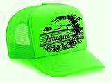 Hawaii Sunset Neon Mesh Trucker Hat Cap 80's