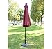 Outsunny Outdoor Patio Umbrella with Tilt and Solar Powered LED Lights, 9-Feet, Wine Red