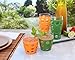 Lifefactory 10-Ounce BPA-Free Indoor/Outdoor Beverage Glass with Protective Silicone Sleeve, 4-Pack, Orange, Grass Green, Cobalt, Huckleberry
