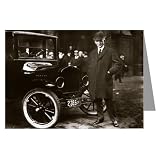 Single Henry Ford In Front of A Model T Motor Car Greeting Card
