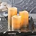 3 Distressed Gold Flameless Candles with Warm White LEDs, Wax, Batteries & Remote Included