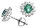 1.20 cts Genuine Emerald and Diamonds Screw Back Earrings Studs - 14kt White or Yellow Gold