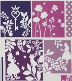 51c6RC8vuIL. SL160  purple Alice in Wonderland Kokka fabric Japan (Sold in multiples of 0.5 meter)