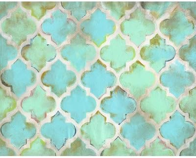 Moroccan Aqua Canvas Art