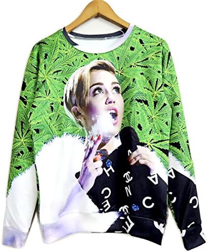 Unisex Sneak 3D Sweater Weed Miley Cyrus Sweatshirt T Shirts (M)