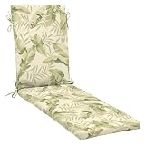 Outdoor Patio Beige/Green Floral Chaise Cushion
