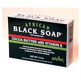Madina African Black Soap Cocoa Butter W/Vitamin E 3.5 oz