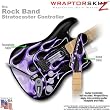 Metal Flames Purple WraptorSkinz Skin fits Rock Band Stratocaster Guitar for Nintendo Wii, XBOX 360, PS2 & PS3 (GUITAR NOT INCLUDED)