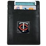 MLB Minnesota Twins Black Leather Executive Card Holder & Money Clip