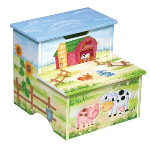Childrens Toyshop  Toys : Kids / Children's Farmhouse Bed Side Storage Step Stool