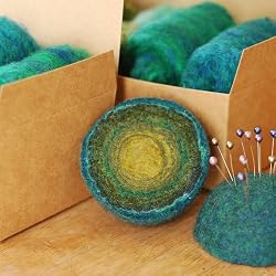 Spiderfelt Felted Wool Geode Pincushion Pin Cushion Felting Kit - Forest