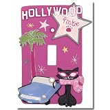 Pinkies Palace Black Cat Single Switchplate