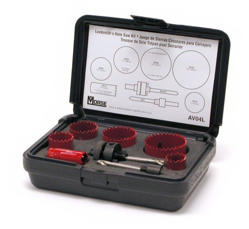 MK Morse AV04L Bi-Metal Hole Saw Locksmith Kit 8 Piece