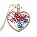Bling Stars Dried Pressed Flower Living Memory Charms Locket Heart Pendant Necklace