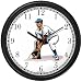 Baseball Infielder No.1 Baseball Theme Wall Clock by WatchBuddy Timepieces (Black Fra...