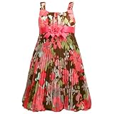 Bonnie Jean Girls Brown Floral Special Occasion Dress Girl 7-16