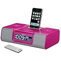 iHome Dual Alarm Clock Radio for iPhone/iPod with AM/FM Presets - Pink (iP9PR)