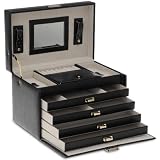 Edler Schmuckkoffer XXL - SCHWARZ - Schatulle f�r Schmuck - Leder Koffer f�r Ring und Kettevon "Relaxdays"