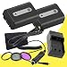 TWO NPFH50 Lithium Ion Replacement Batteries w/Charger + Mini HDMI + 3 Piece Filter Kit for Sony DSLRA230 DSLRA290 DSLRA330 DSLRA380 DSLRA390 Alpha Digital SLR Cameras