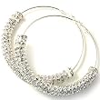 Goldtone 3" Large Hoop Crystal Fashion Earrings -- Basketball Wives Style