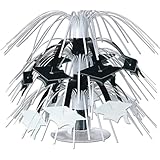 Mini Grad Cap Cascade Centerpiece (black & white) Party Accessory  (1 count) (1/Pkg)