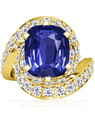 14K Yellow Gold Cushion Cut Purple Sapphire Ring With Sidestones