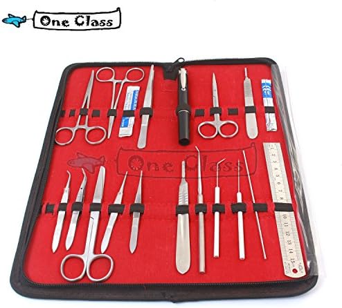 38 PCS ADVANCED BIOLOGY LAB ANATOMY STUDENT DISSECTION DISSECTING KIT WITH 20 SCALPEL BLADES #11 #21 (OC BRAND)