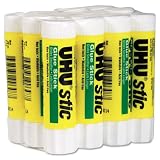 Saunders - UHU Stic Permanent Clear Application Glue Stick, .29 oz, 12/pack - Pack of 7