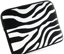 - ZEBRA Sleeve 10.1" Netbook Computer Case Acer HP Dell Asus Toshiba Lenovo Gateway Sony {+ 1pc name tag} Safari Black and White Sleeve EXOTIC