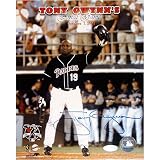 Tony Gwynn Autographed Last Game Tip Cap 8x10 Photograph