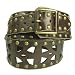 Womens Ladies Bronze Studded Brown Leather Belt