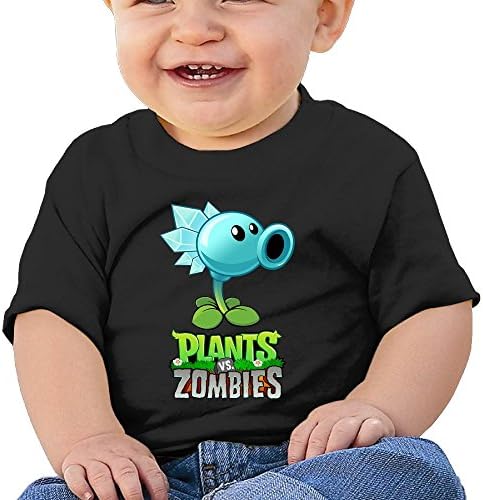 HZERUI Infants &amp;Toddlers Baby's Plants Vs. Zombies T-Shirt Black 6 M For 6-24 Months.