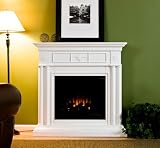 SEI Renaissance II Electric Fireplace, White