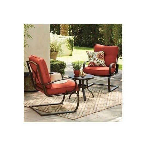 New !!! Patio Set 3 Piece Patio Furniture Set with Steel Frame Chairs