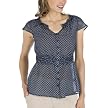 Merona® Petites Short-Sleeve Smocked Neck Top - In The Navy Print