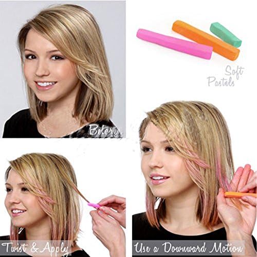 New 48 Color Non Toxic Hair Chalk Set Temporary Hair Color Chalk Dye Soft Pastels Salon Kit