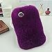 Fuzzy Green Limited Women Girly Cute Bling Diamonds Bowknot Design Fluffy Soft Warm [Genuine Rex Rabbit Fur] Case Back Cover Apple iPhone 5 5S SE - Purple
