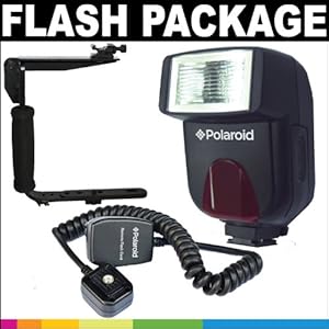 Polaroid Premium Package: Polaroid Pl-108af Studio Series Digital Auto Focus / Ttl Shoe Mount Flash + Polaroid Flip Mount Flash Bracket + Polaroid 3' Ttl Off-camera Remote Flash Shoe Cord For The Nikon D40