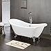 Cambridge Plumbing Inc ADES-398463-PKG-CP-NH Acrylic Double Ended Slipper Bathtub 68 x 28 in. with no Faucet Drillings and Complete Polished Chrome Plumbing Package